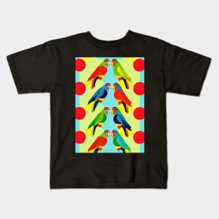 PRETTY POSTER STYLE PARROTS Kids T-Shirt